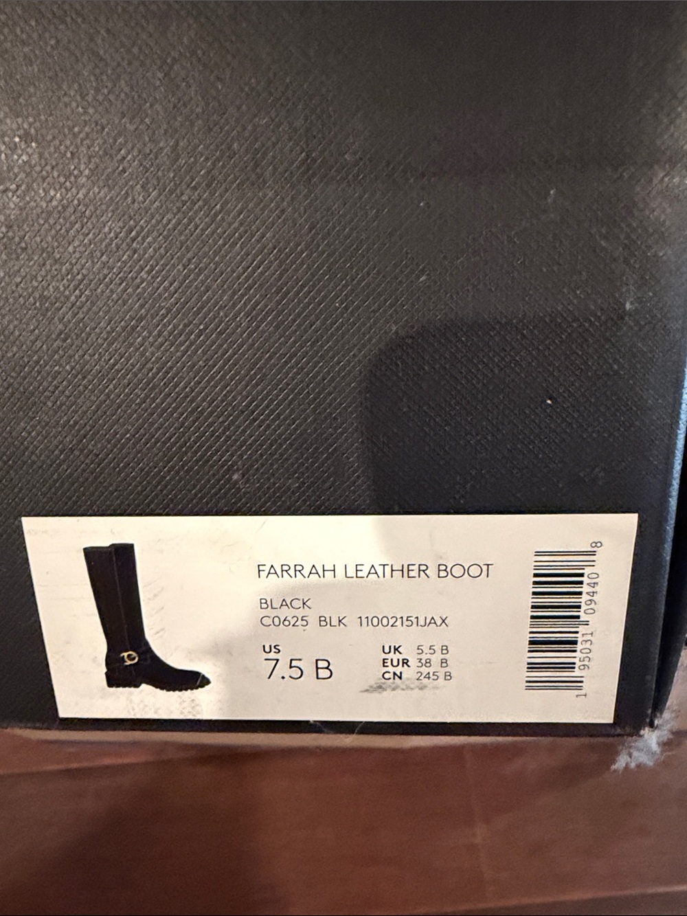 Coach Farrah Black Leather Knee-High Boot